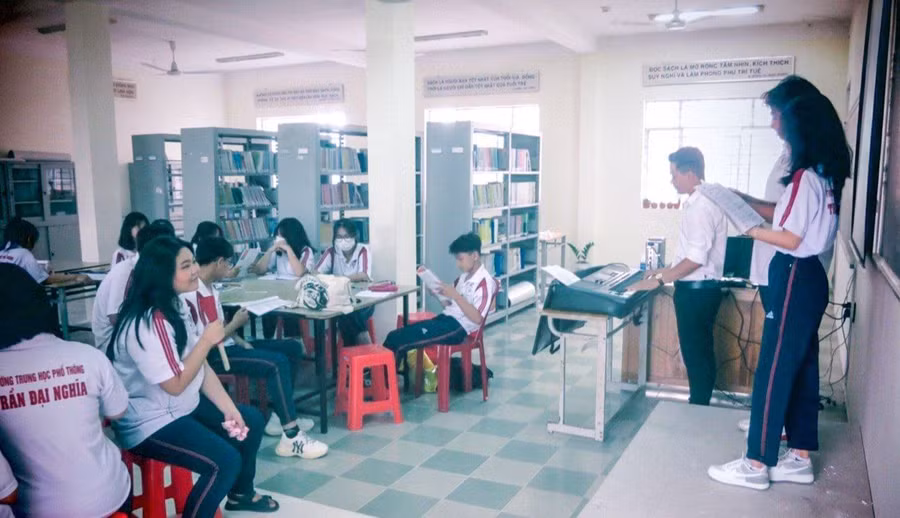 Tiết học Âm nhạc tại Trường THPT Trần Đại Nghĩa, TP Cần Thơ. Ảnh: NTCC