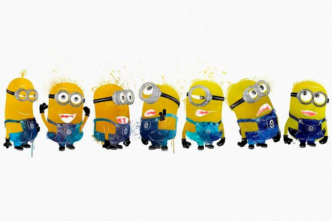 Tác phẩm ngộ nghĩnh của cô về những "cậu nhóc" Minions trong serie phim hoạt hình nổi tiếng Despicable me. Teen làm giàu nhờ tài vẽ tranh màu nước độc đáo