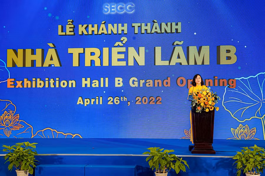 Bà Phan Thị Thắng - Phó chủ tịch UBND Thành phố Hồ Chí Minh, phát biểu tại buổi lễ khánh thành. Ảnh: Ban tổ chức cung cấp.