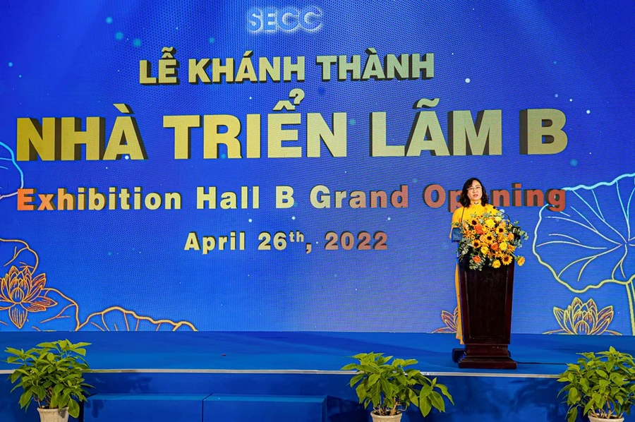 Bà Phan Thị Thắng - Phó chủ tịch UBND Thành phố Hồ Chí Minh, phát biểu tại buổi lễ khánh thành. Ảnh: Ban tổ chức cung cấp.