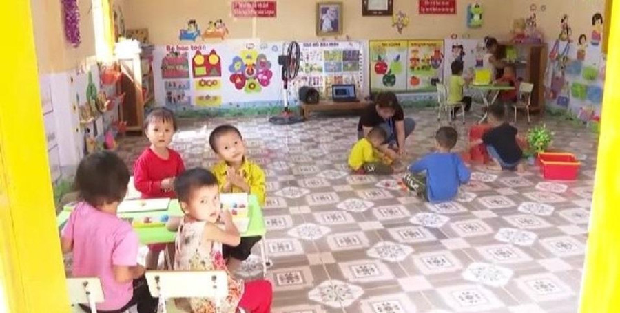 Lớp học ghép mầm non đủ lứa tuổi ở phân trường