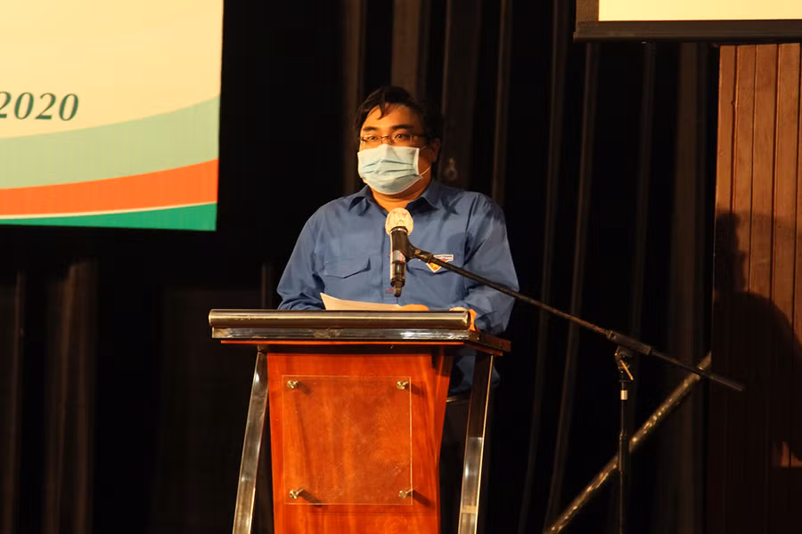 Ông Ngô Minh Hải- Phó Bí thư Ban Thường vụ Thành Đoàn TP.HCM phát biểu, đánh giá công tác tình nguyện hè năm 2020 tại TP.HCM.