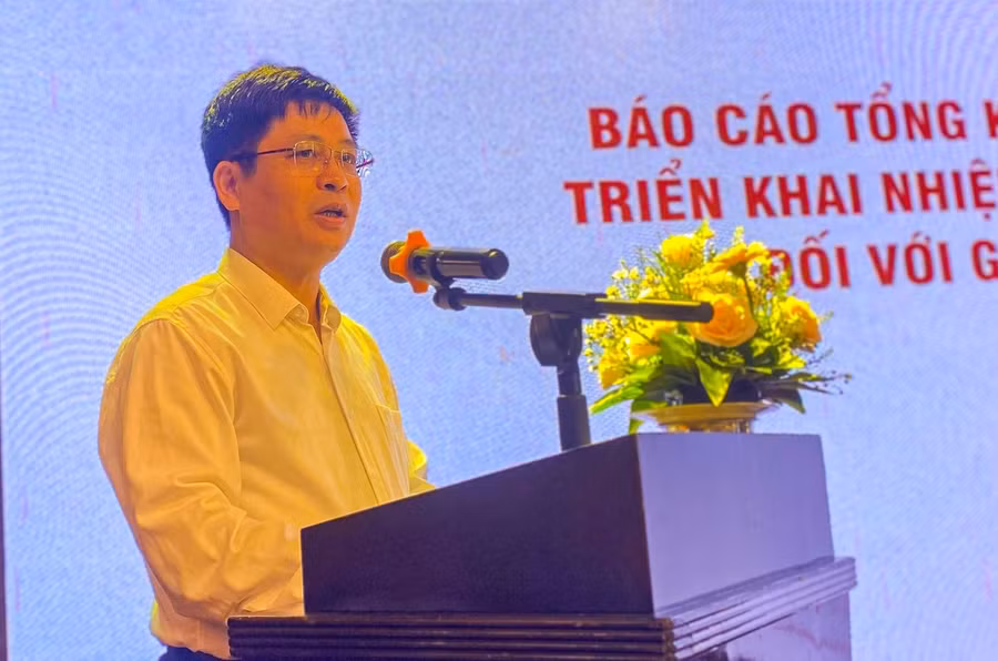 Ông Nguyễn Xuân Thành, Vụ trưởng Vụ Giáo dục Trung học (Bộ GD&amp;ĐT) phát biểu tại hội nghị.