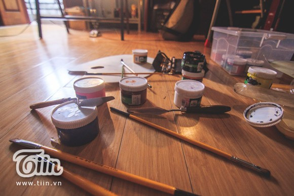 Không gian nghệ sĩ trong góc học tập của sinh viên Kiến trúc