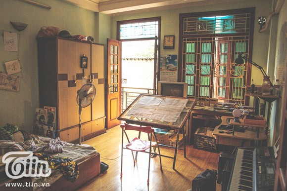 Không gian nghệ sĩ trong góc học tập của sinh viên Kiến trúc