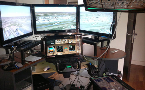 Hệ thống bay giả lập tại nhà riêng của cơ trưởng Zaharie Ahmad Shah.