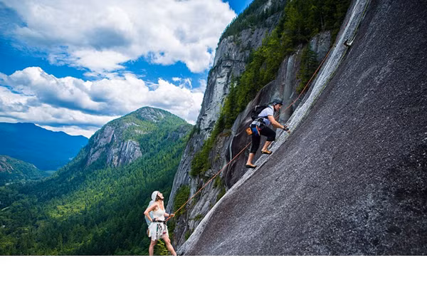 Theo Dailymail, cô dâu Jamie Alperin, 29 tuổi và chú rể David Lamb, 33 tuổi, đều có sở thích đặc biệt là leo núi mạo hiểm. Trong ngày cưới của mình, cả hai quyết định leo lên đỉnh núi đá Chief ở gần thị trấn Squamish, British Columbia, phía tây Canada, để làm lễ thành hôn. 7 bức ảnh cưới đáng sợ nhất thế giới năm 2014