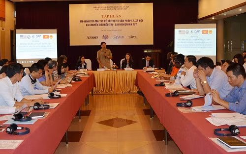 Ông Nguyễn Xuân Lập, Cục trưởng Cục phòng chống tệ nạn xã hội (Bộ LĐ-TB&XH) phát biểu tại lễ khai mạc