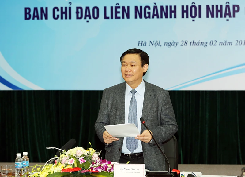 Phó Thủ tướng Vương Đình Huệ, Trưởng Ban Chỉ đạo phát biểu tại phiên họp. Ảnh: VGP/Thành Chung