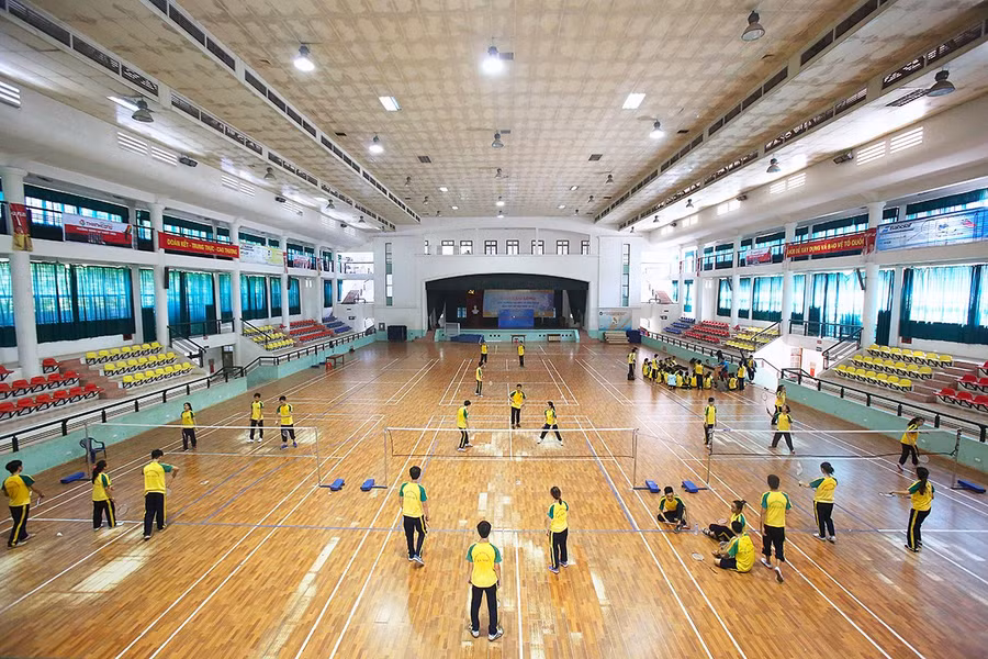 Sinh viên Học viện Nông nghiệp Việt Nam trong giờ học thể chất. Ảnh: NTCC