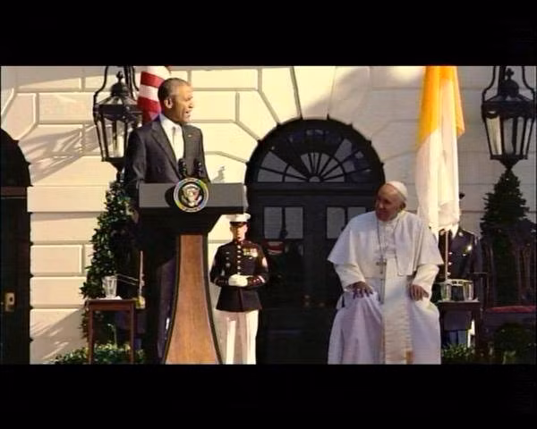 Hôm nay, chúng ta đánh dấu nhiều cái đầu tiên. Đây là lần đầu tiên Giáo hoàng tới châu Mỹ và đây cũng là chuyến thăm đầu tiên ngài đặt chân tới Mỹ. Và đây cũng là lần đầu tiên giáo hoàng truyền đi thông điệp qua mạng xã hội Twitter.