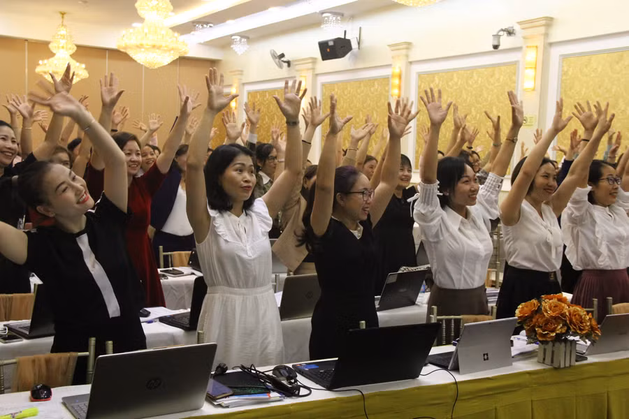 Một khóa tập huấn giáo viên, cán bộ quản lý cốt cán mầm non do Cục Nhà giáo và Cán bộ quản lý giáo dục (Bộ GD&ĐT) tổ chức. Ảnh: TG 