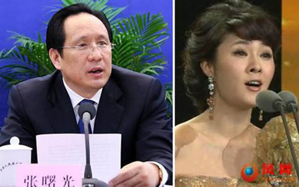 Quan tham Zhang Shuguang và bồ nhí xinh đẹp, nữ ca sĩ Luo Fei.