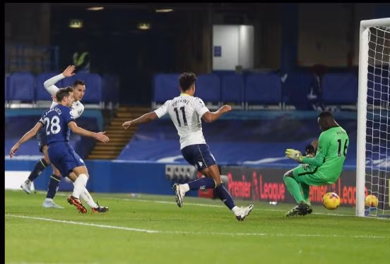 Anwar El Ghazi hạ gục Edouard Mendy đem về 1 điểm cho Aston Villa.