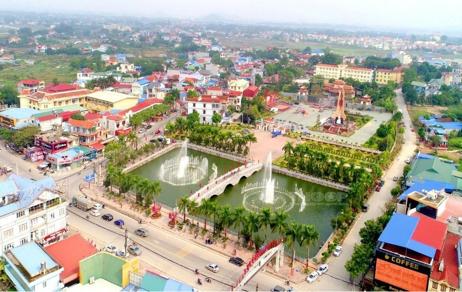 Một góc của thành phố Phổ Yên, đô thị xanh, thông minh.