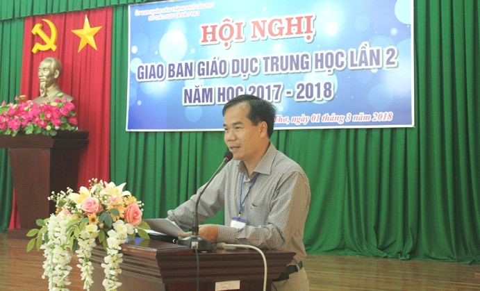 Ông Nguyễn Phúc Tăng - Trưởng Phòng Giáo dục Trung học, Sở GD&ĐT TP Cần Thơ phát biểu tại hội nghị