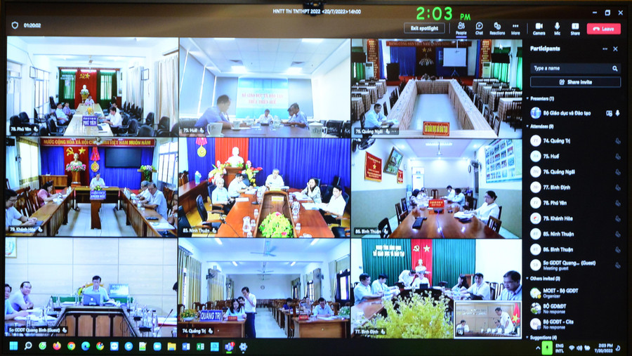 Đoàn kiểm tra số 1 kiểm tra công tác chấm thi tại 9 địa phương theo hình thức trực tuyến.