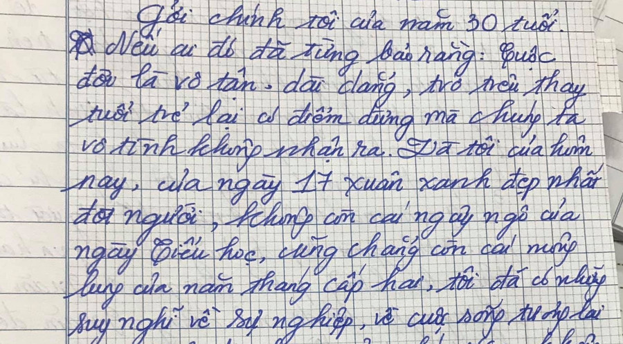Lá thư của học trò gửi chính mình năm 30 tuổi