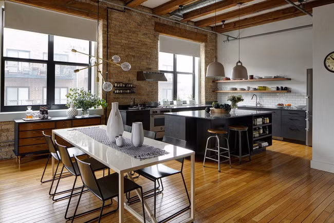 Ngây ngất với nét mộc mạc hiếm hoi bên trong căn phòng bếp gia đình hiện đại - Ảnh 2.