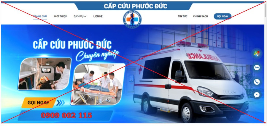 Dịch vụ cấp cứu, vận chuyển bệnh nhân trái phép, “chặt chém" bệnh nhân bị phản ánh. (Ảnh: Sở Y tế).