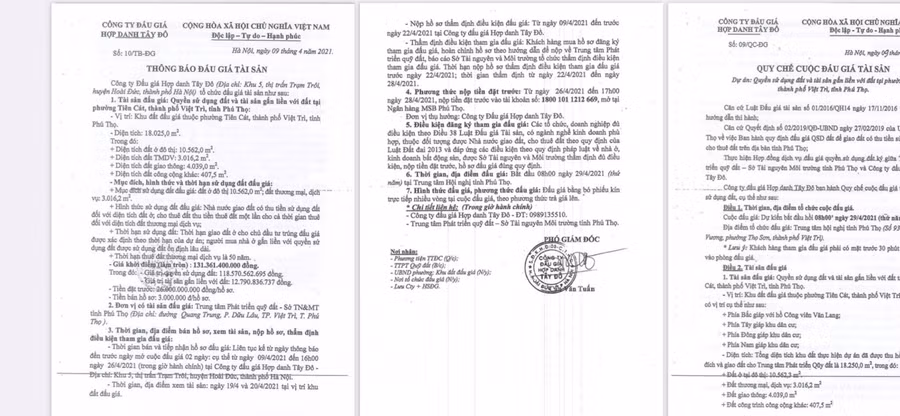Thông báo đấu giá tài sản này hiện nay không còn công khai trên cổng thông tin Bộ Tư pháp
