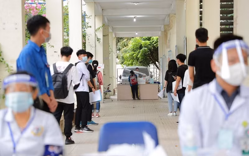 Thí sinh tham dự Kỳ thi đánh giá năng lực của ĐH Quốc gia Hà Nội năm 2021.