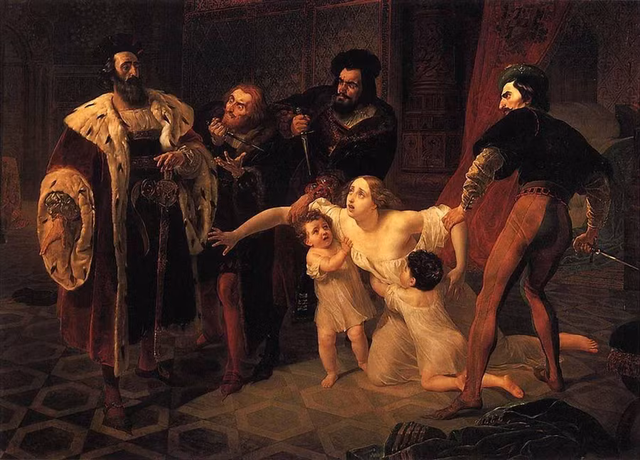 Tranh vẽ Inês cầu xin được sống của Karl Bryullov (Nga).