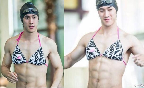 Hài hước với hình ảnh mỹ nam diện áo tắm nữ - 2