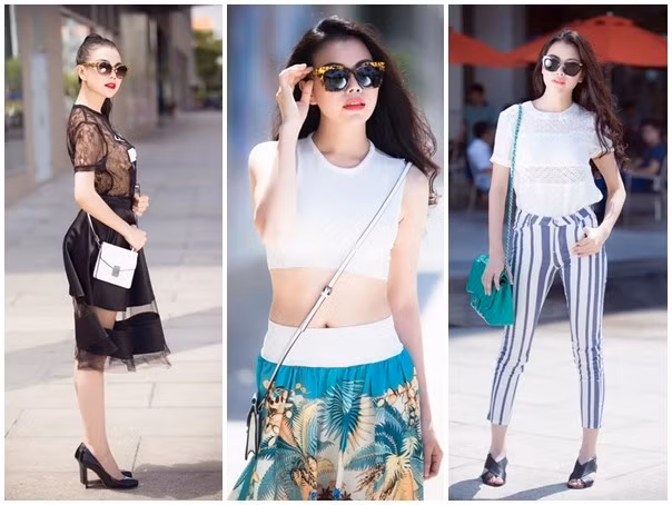 Trà Ngọc Hằng – Biểu tượng thời trang đường phố: Năm 2014 được cho là năm thành công trong việc xây dựng hình ảnh của Trà Ngọc Hằng. Thời điểm mới chạm ngõ làng giải trí, nữ người mẫu – ca sĩ nhận được không ít chê bai về gu thời trang thảm họa và phản cảm. Tuy nhiên, sau hơn 2 năm tích lũy kinh nghiệm và nỗ lực gỡ mác phản cảm, Trà Ngọc Hằng đã có được những thay đổi đáng khen ngợi. Cô dần làm mới mình với phong cách thời trang đời thường nhưng quy tụ một loạt những xu hướng thanh lịch, cá tính và hợp mốt. 10 mỹ nhân Việt là biểu tượng thời trang nổi bật năm 2014