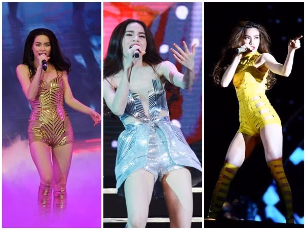 Hồ Ngọc Hà – Nữ hoàng sân khấu: Biểu tượng thời trang Hồ Ngọc Hà luôn nhận được đánh giá cao từ giới chuyên môn và các tín đồ sành mốt. Hình ảnh của mỹ nhân làng nhạc khá linh động, tùy vào tính chất sự kiện và không gian. Khi xuất hiện trên thảm đỏ, cô chọn phong cách gợi cảm sang trọng, ở đời thường người đẹp ăn vận hiện đại với phong cách menswear cá tính, Khi lên sân khấu, cô lại trở thành điểm nhấn khiến người xem khó rời mắt. 10 mỹ nhân Việt là biểu tượng thời trang nổi bật năm 2014