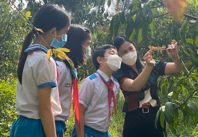 Một tiết Khoa học Tự nhiên của cô trò lớp 5A (Trường Tiểu học Cẩm Bình, huyện Cẩm Xuyên, Hà Tĩnh). Ảnh: TG