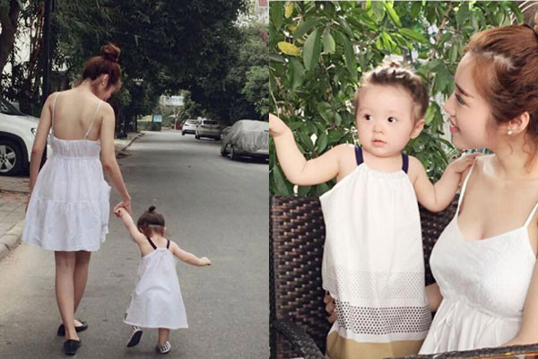 10 set đồ đôi mẹ con cùng kute của Elly Trần và bé Mộc Trà