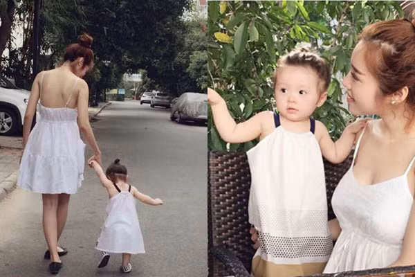 10 set đồ đôi mẹ con cùng kute của Elly Trần và bé Mộc Trà