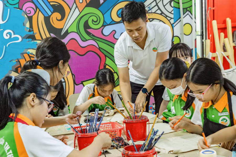 Một hoạt động giáo dục của Trường Tiểu học và THCS Ngôi sao (Thanh Xuân, Hà Nội). Ảnh: Website nhà trường