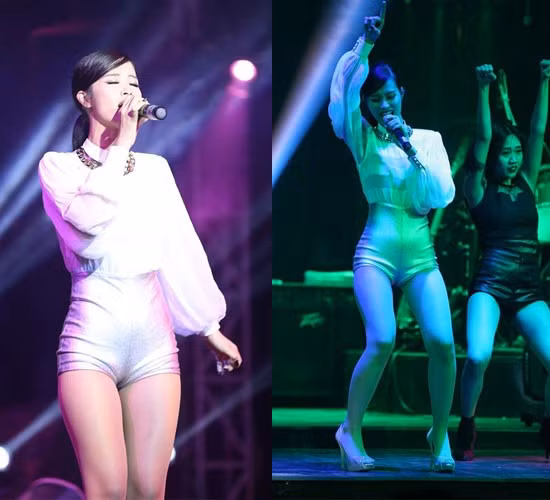 Trong show diễn quảng bá cho single “Những giấc mộng dài” của Dương Triệu Vũ tại TP. Hồ Chí Minh hồi tháng 10 vừa qua, dáng quần ôm sát lộ phần nhạy cảm của Đông Nhi cũng bị liệt kê vào những trang phục phản cảm. Những bộ cánh tai tiếng trong năm của sao Việt