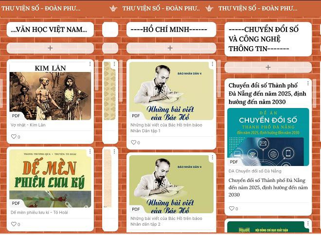 Ứng dụng Thư viện số - Đọc sách thông minh của Đoàn phường An Khê. Ảnh chụp màn hình