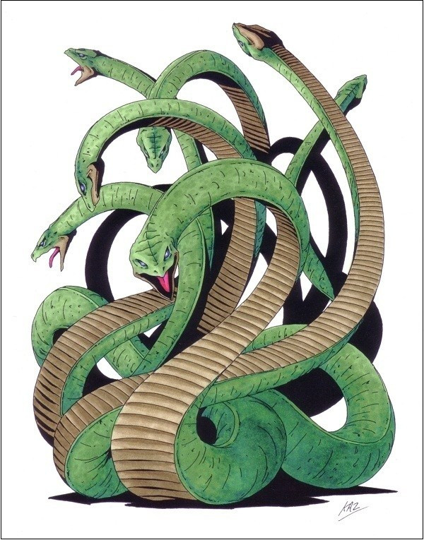 Huyền thoại quái vật rắn 8 đầu 8 đuôi ở Nhật Bản ảnh 7 Tranh vẽ quái vật Orochi.