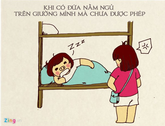 Nhiều bạn trẻ cho biết, chuyện bị chiếm giường, đi chơi về không có chỗ ngủ vẫn thường xuyên xảy ra. Những điều khiến bạn