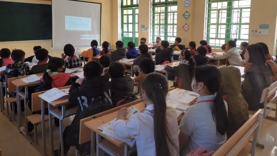 Trường PTDTBT THCS Khao Mang (Mù Cang Chải, Yên Bái). Ảnh: NTCC