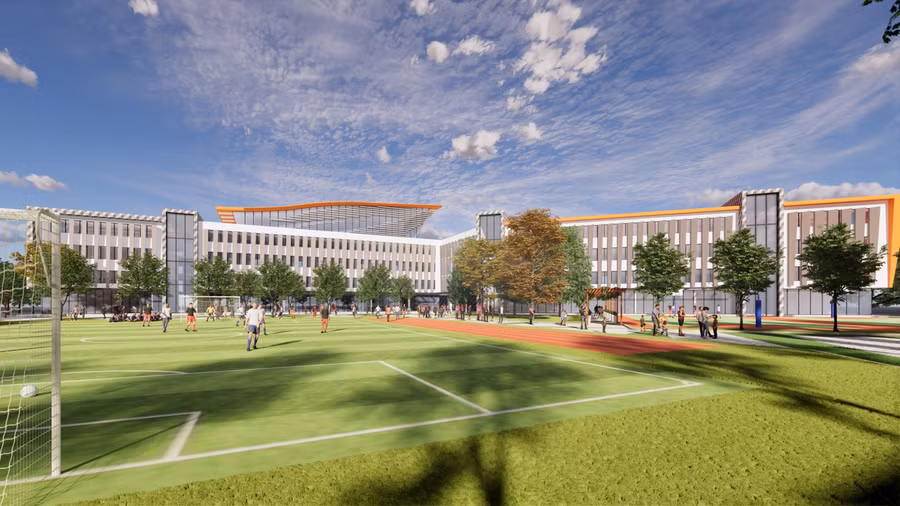 Hình ảnh phối cảnh Hệ thống trường liên cấp Newton Vĩnh Phúc.