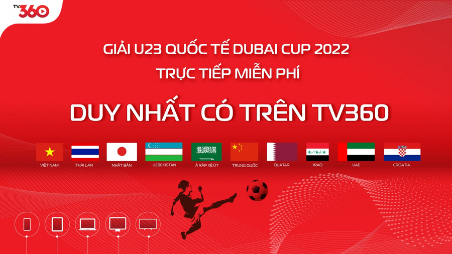 Việt Nam đã có bản quyền truyền hình U23 Dubai Cup