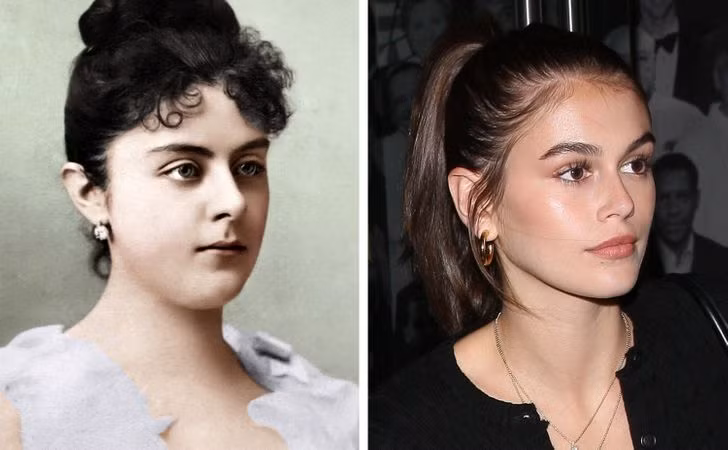 Nam tước Áo Mary Vetsera và người mẫu Kaia Gerber năm 17 tuổi.