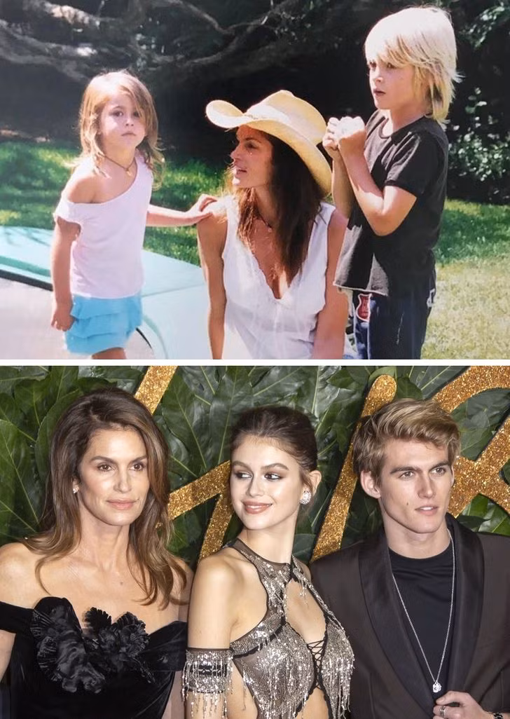 Con của Cindy Crawford là Kaia và Presley Gerber.