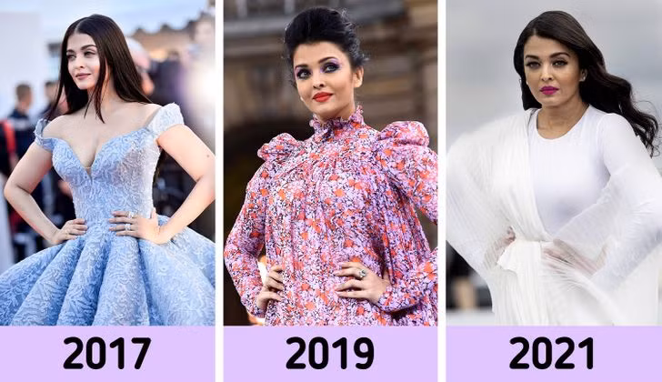 Aishwarya Rai nâng cao sự tự tin của cô ấy với tư thế hai tay chống eo.