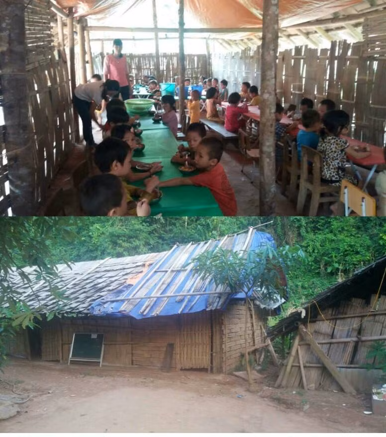 Nhà ăn và bếp điểm trường chính mầm non Nậm Chà