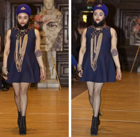 Người mẫu nữ "có râu" sải bước trên sàn catwalk ảnh 1