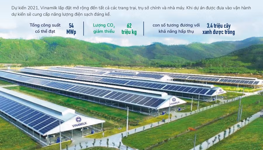 Năng lượng tái tạo được Vinamilk triển khai sử dụng trên quy mô lớn tại các trang trại bò sữa trên cả nước