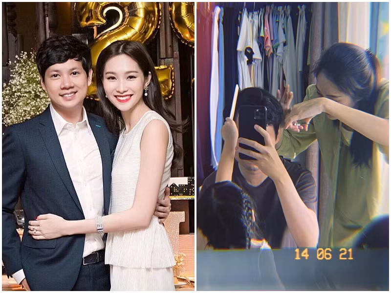 Hoa hậu Thu Thảo cắt tóc cho anh xã.