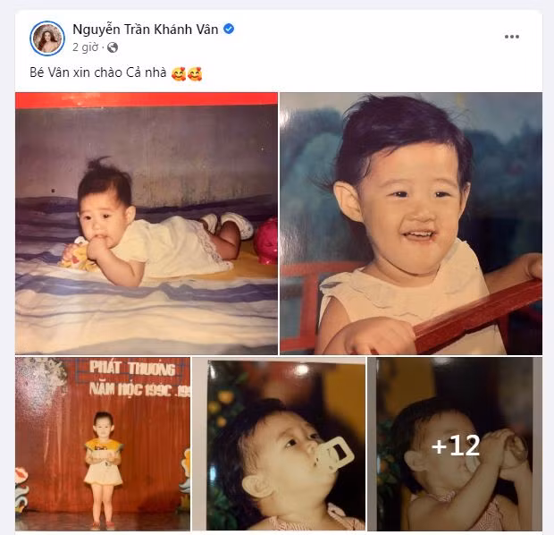 Hoa hậu Nguyễn Trần Khánh Vân hài hước viết: "Bé Vân xin chào Cả nhà".