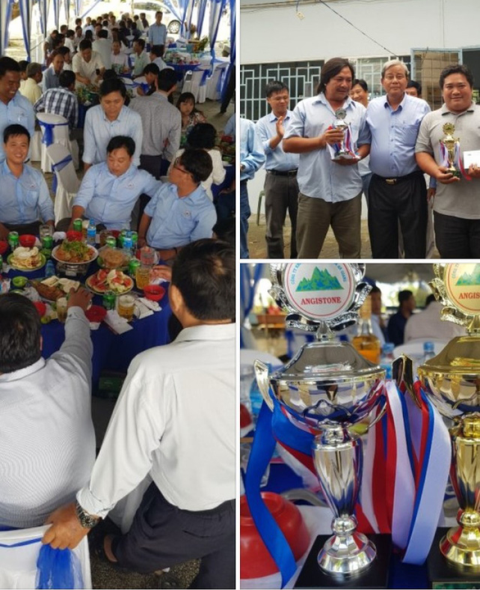 Cuộc thi uống rượu giỏi “Tửu vương chi bảo” tại Công ty TNHH MTV Khai thác và Chế biến đá An Giang. Ảnh chụp màn hình Cuộc thi uống rượu giỏi “Tửu vương chi bảo” tại Công ty TNHH MTV Khai thác và Chế biến đá An Giang. Ảnh chụp màn hình